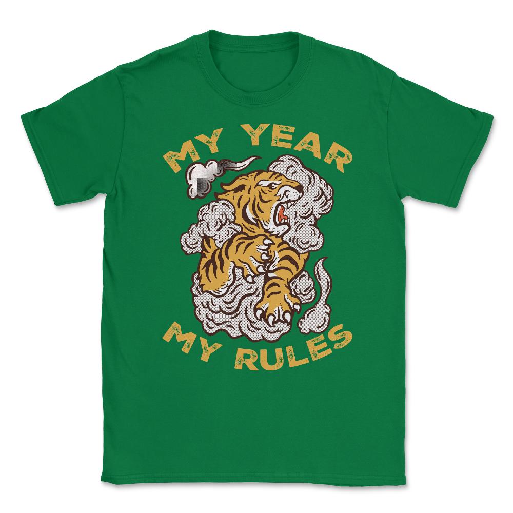 My Year My Rules Retro Vintage Year of the Tiger Meme Quote design - Green