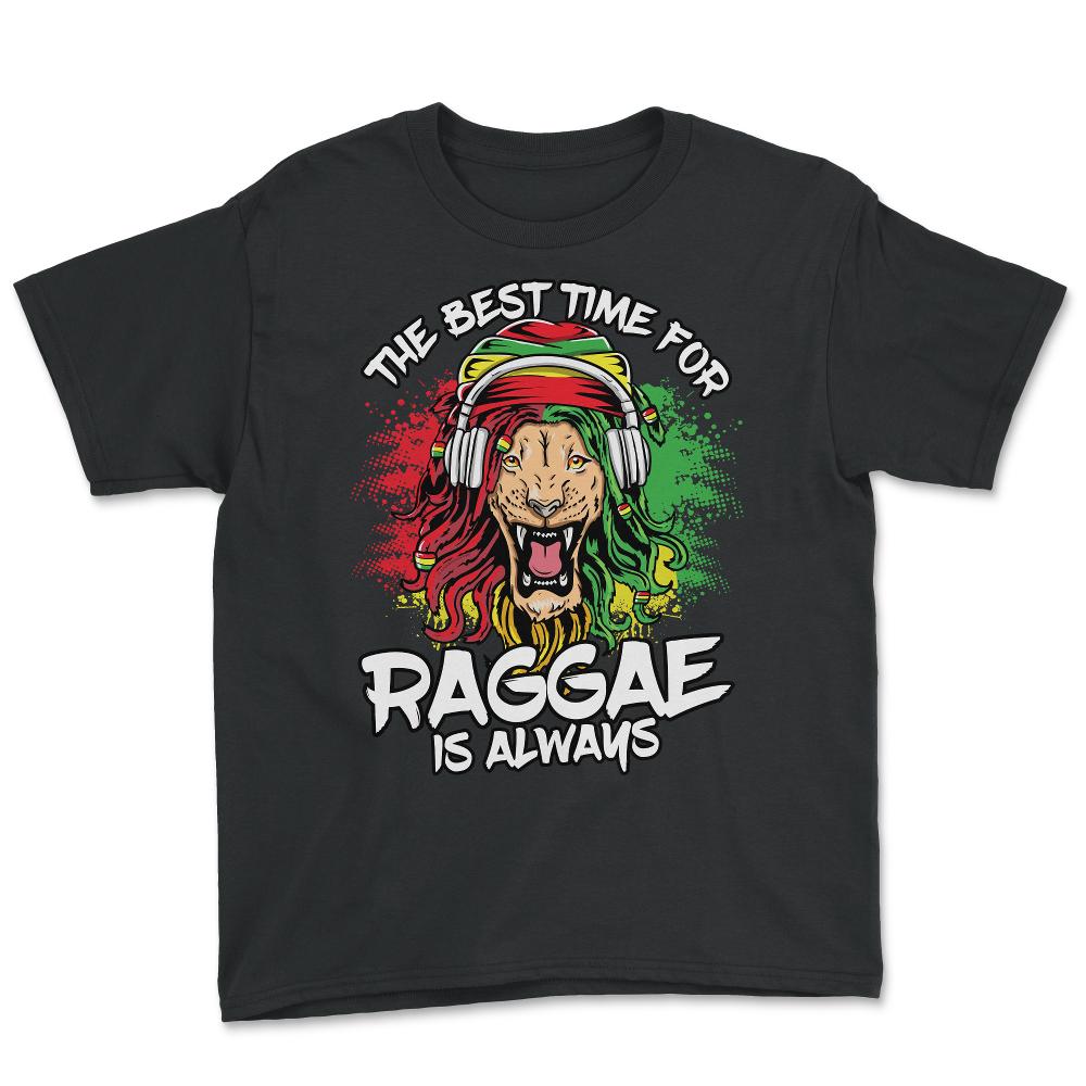 The Best Time For Reggae Is Always Lion Reggae & Rasta Music print - Black