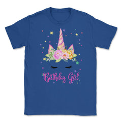 Birthday Girl! Unicorn Lashes design Gift Unisex T-Shirt - Royal Blue