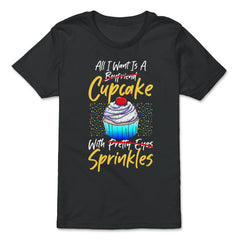 Anti-Valentine’s Day Funny All I Want Is A Cupcake design - Premium Youth Tee - Black