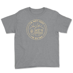 I'm Not Lost I'm RV'ing Minimalist Camping Vacation design Youth Tee - Grey Heather