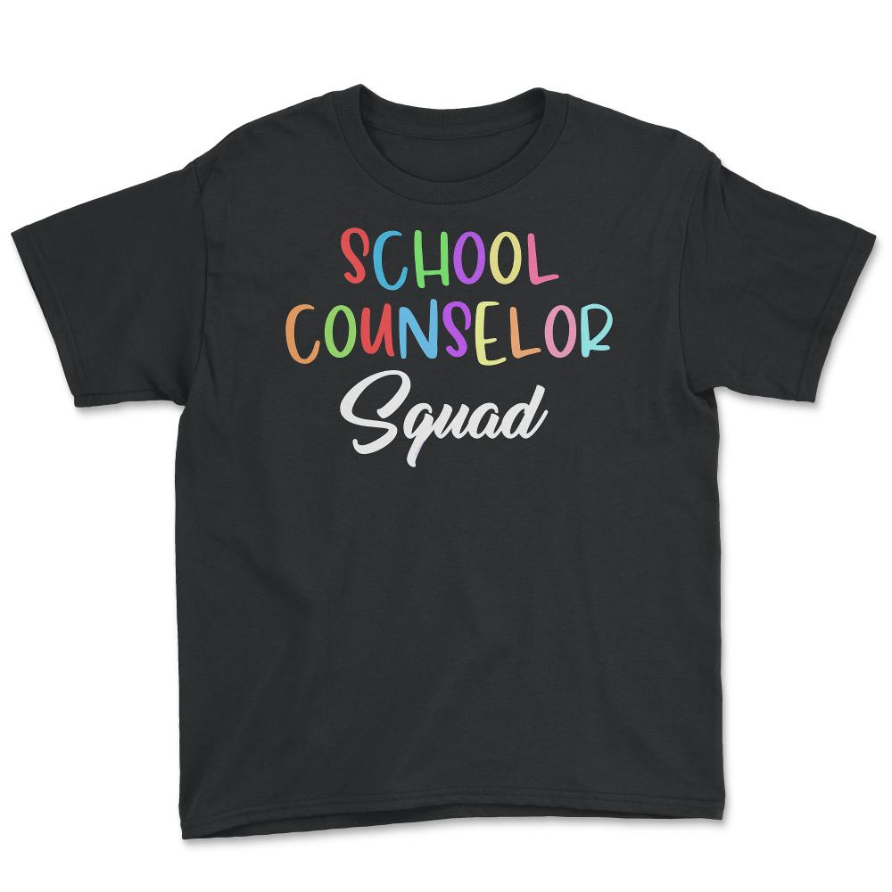 Funny School Counselor Squad Colorful Coworker Counselors product - Youth Tee - Black