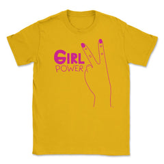 Girl Power Peace Sign T-Shirt Feminism Shirt Top Tee Gift Unisex - Gold