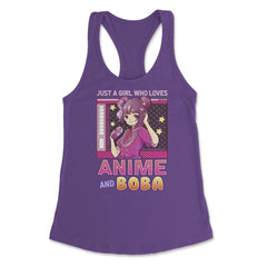 Just A Girl Who Loves Anime And Boba Gift Bubble Tea Gift graphic - Purple