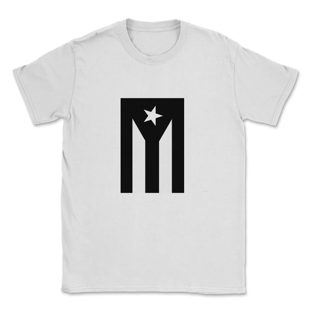 Puerto Rico Black Flag Resiste Boricua by ASJ design Unisex T-Shirt - White