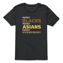 Protect Blacks, Protect Asians, Protect Everybody Unity print - Premium Youth Tee - Black