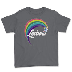 Lesbow Rainbow Unicorn Color Gay Pride Month t-shirt Shirt Tee Gift - Smoke Grey