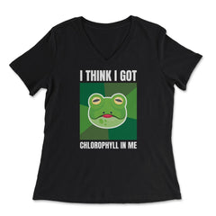 I Think I Got Chlorophyll In Me Hilarious Frog Face Meme print - Women's V-Neck Tee - Black