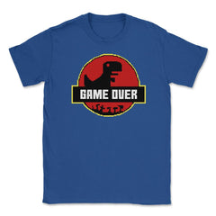 Game Over Back to Retro Dinosaur Shirt Gift T-Shirt Unisex T-Shirt - Royal Blue