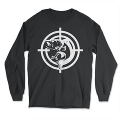 Funny Fishing And Hunting Target Fish Bass Outdoor Lover product - Long Sleeve T-Shirt - Black