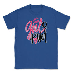 Girl Power Female Symbol T-Shirt Feminism Shirt Top Tee Gift (2) - Royal Blue