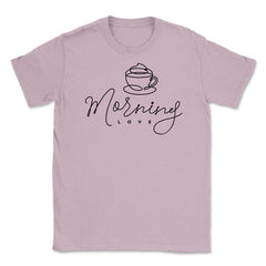 Morning Love Coffee Cup Cappuccino Line Art Coffee Lover product - Light Pink