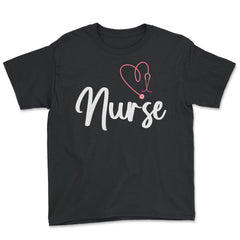 Nurse RN Heart Stethoscope Student Nurse Practitioner product - Youth Tee - Black