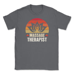 Massage Therapist Lotus Flower Retro Vintage product Unisex T-Shirt - Smoke Grey