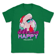 Vaporwave Santa XMAS Funny Humor Happy Holidays Unisex T-Shirt - Green