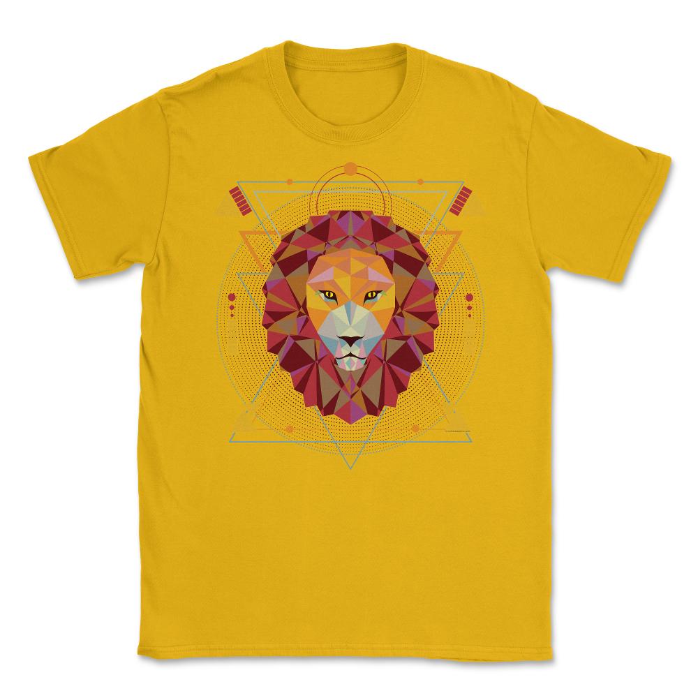 Lion Polygonal Art Leo Zodiac Sign & Lion Lovers product Unisex - Gold