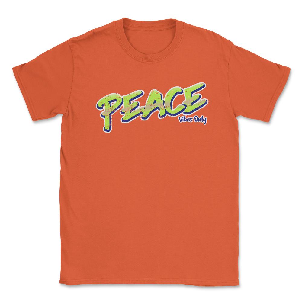 Peace Vibes Only Words Colorful Peace Day Design print Unisex T-Shirt - Orange