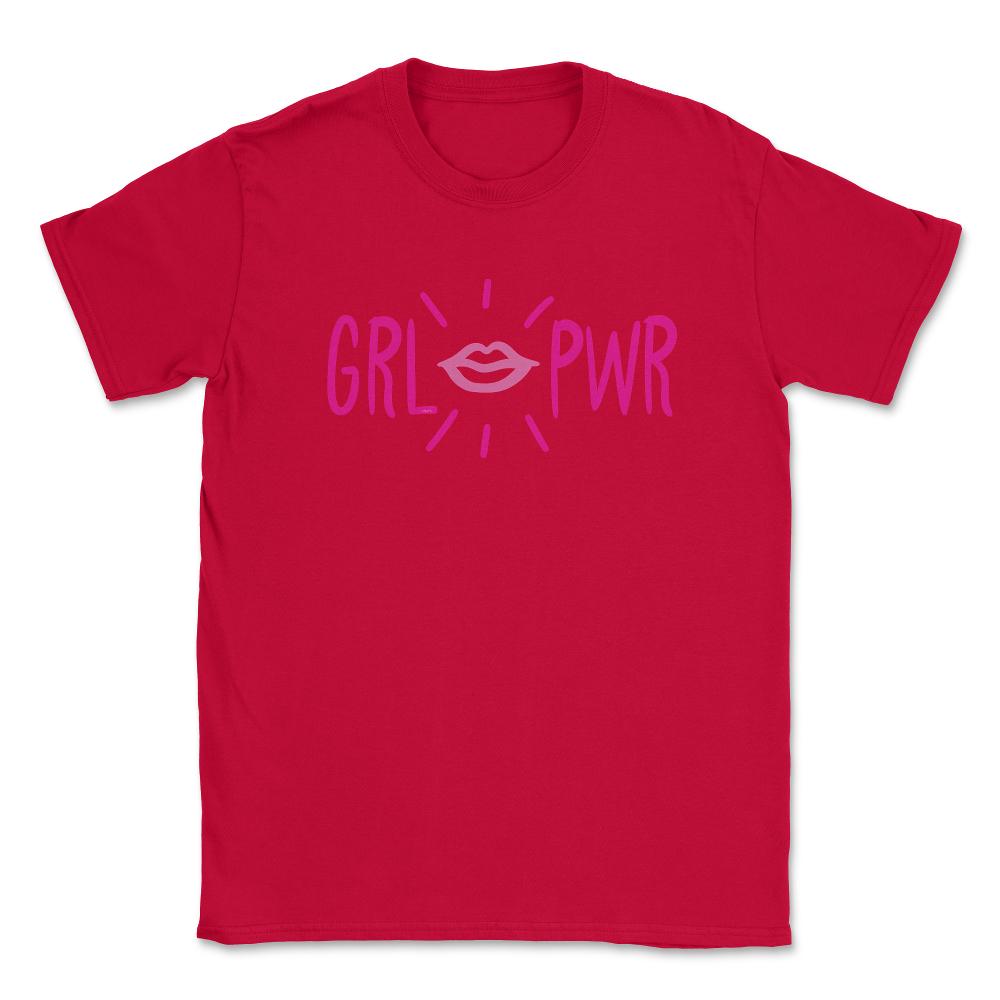 GRL PWR T-Shirt Feminist Shirt  Unisex T-Shirt - Red