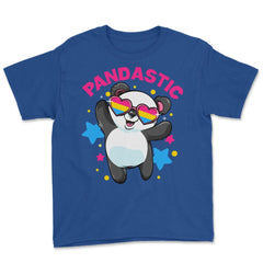 Pandastic Pansexual Pride Flag Rainbow Kawaii Panda print Youth Tee - Royal Blue