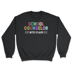 Funny School Counselor With Flair Crayons Guidance Counselor graphic - Unisex Sweatshirt - Black