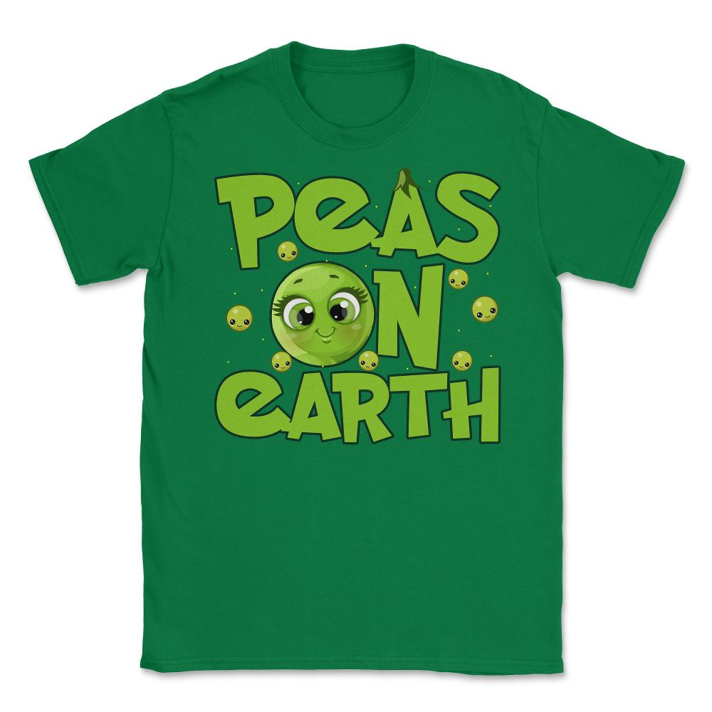 Peas On Earth Funny Peace On Earth Foodie Pun Meme print Unisex - Green