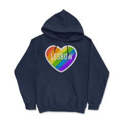 Lesbow Rainbow Heart Gay Pride product design Tee Gift Hoodie - Navy