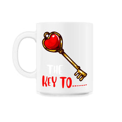 The Key to Your Heart Funny Humor Valentine Couple gift print - 11oz Mug - White