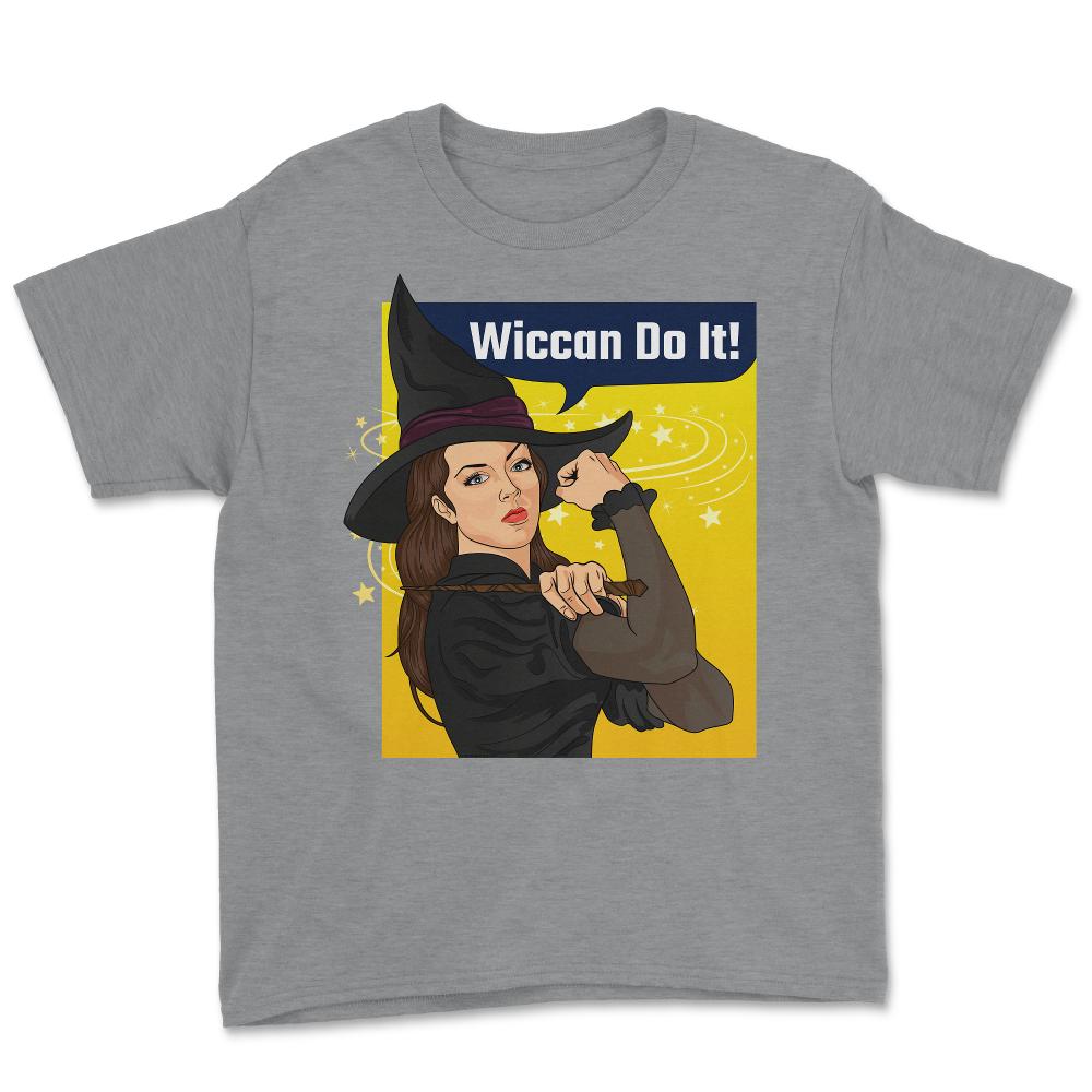 Rosie the Riveter Wiccan Do It! Feminist Witch Retro product Youth Tee - Grey Heather