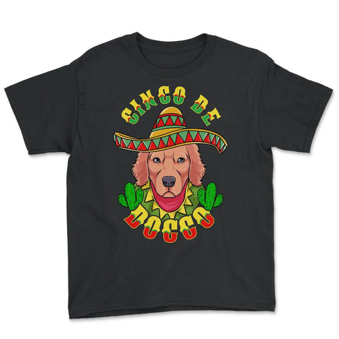 Cinco de Doggo Funny Labrador Dog for Cinco de Mayo graphic Youth Tee - Black