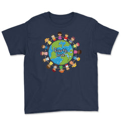 Happy Earth Day Children Around the World Gift for Earth Day print - Navy