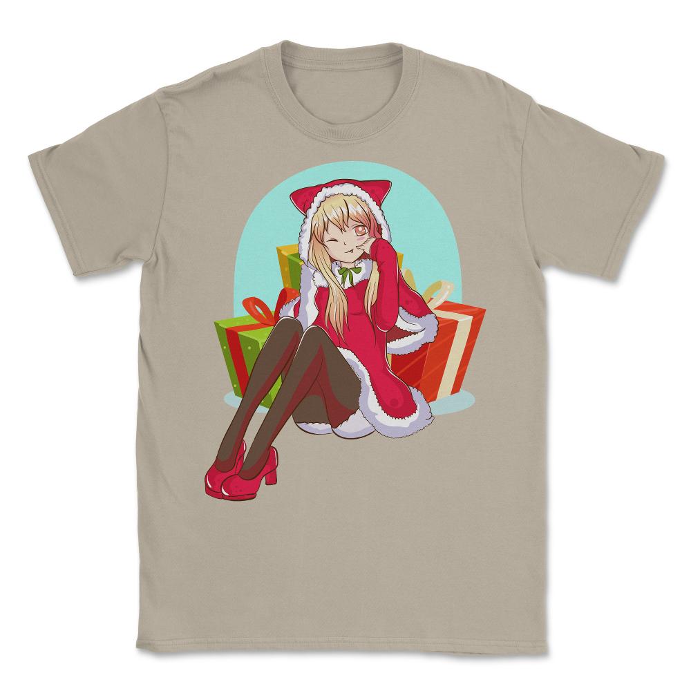 Christmas Anime Girl Unisex T-Shirt - Cream