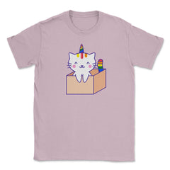 Caticorn Rainbow Gay Pride product Unisex T-Shirt - Light Pink