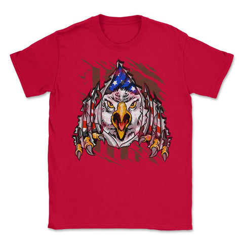 American Bald Eagle Head & US Flag Military Retro Vintage graphic - Red