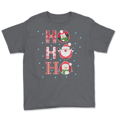 HO HO HO Christmas Funny Humor T-Shirt Tee Gift Youth Tee - Smoke Grey