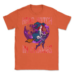 Head Witch in Charge Halloween Cute Funny Unisex T-Shirt - Orange