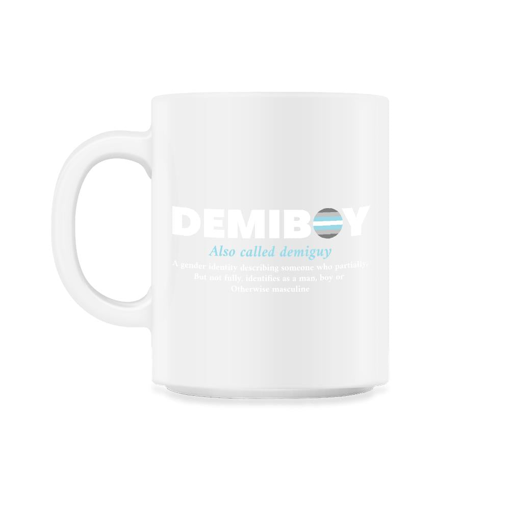 Demiboy Definition Male & Agender Color Flag Pride product - 11oz Mug - White