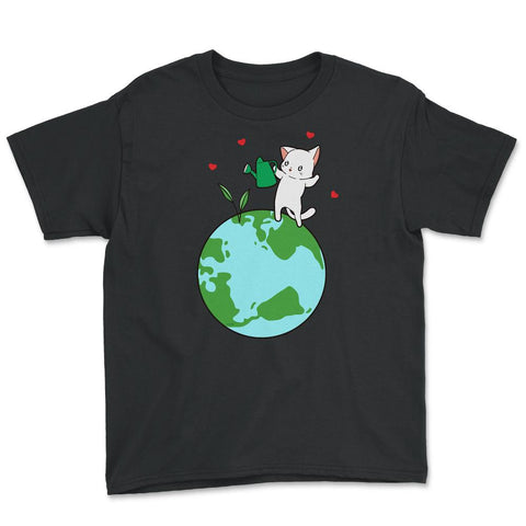 Plant a Tree Earth Day Cat Funny Cute Gift for Earth Day graphic - Black