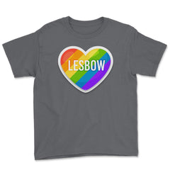 Lesbow Rainbow Heart Gay Pride product design Tee Gift Youth Tee - Smoke Grey