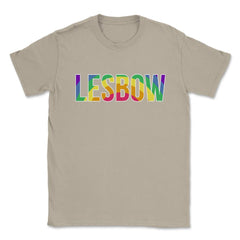 Lesbow Rainbow Word Gay Pride Month 2 t-shirt Shirt Tee Gift Unisex - Cream