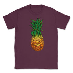 Jack o' lantern Tropical Pineapple Halloween T Shirt  Unisex T-Shirt - Maroon