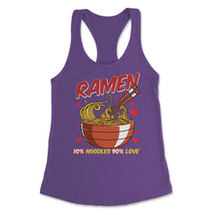 Ramen Bowl 10% noodles 90% love Japanese Aesthetic Meme graphic - Purple
