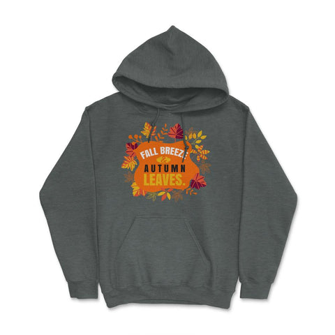 Fall Breeze and Autumn Leaves Design Gift print Hoodie - Dark Grey Heather