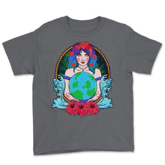 Mother Earth Guardian Holding the Planet Gift for Earth Day graphic - Smoke Grey